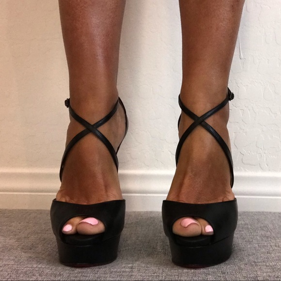 Tower Sky High Platform Peep Toe High Heels - Picture 2 of 8